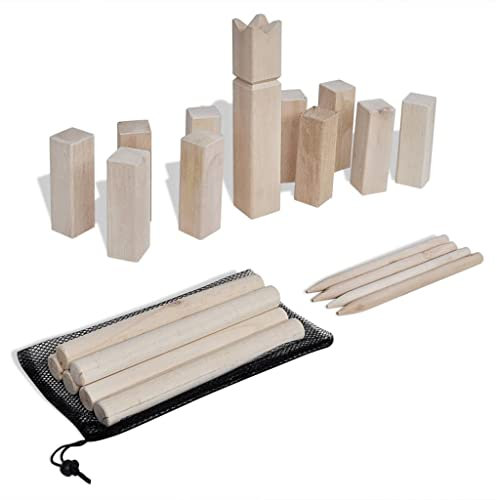 VACARX Holz-Kubb-Spiel-Set, Artikelmaterial: Kiefernholz
