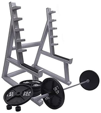 Rosixehird Squat Rack Stifthalter, Langhantel Stiftehalter, Schreibtisch Ornamente mit Langhanteln, Langhantel Rack Stiftaufbewahrung für Zuhause, Schreibtisch Display, Büros (Stifthalter+Hantel)