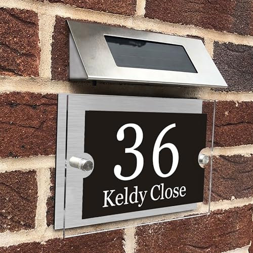 House Numbers Plaques Personalised Door Number Plaques for Wall Acrylic House Signs for Outside House Number Plates Door Number Signs Personalised Door Sign Street Names (Rectangle)