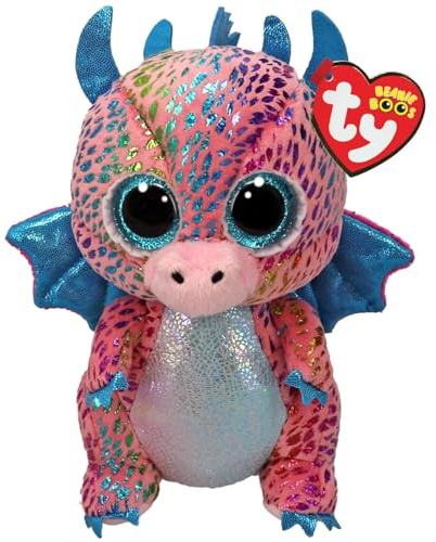 Ty Flint Dragon Beanie Boo Regular - Squishy Beanie Baby Soft Plush Toys - Collectible Cuddly Stuffed Teddy
