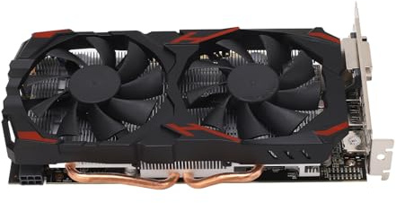 Yunir RX 580 8GB DDR5 256BIT Juegos de Computadora, Ranura PCI Express 3.0 16X, Tarjetas Gráficas Tarjeta Gráfica Silenciosa Plug and Play con Ventiladores Duales para PC de Escritorio