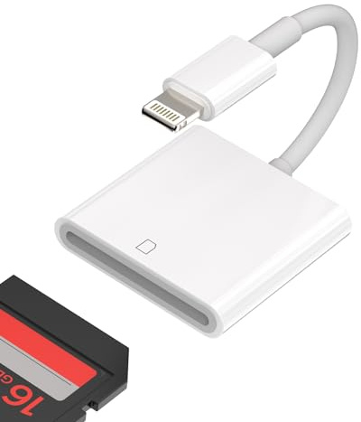 Adaptateur Lecteur de Cartes SD pour Apple pour iPhone 14 13 12 11 Pro Max 7 8 Plus X XR XS pour iPad Air Lightning vers Lecteur de Carte SD Câble Accessoires Compact Flash Connecteur Memory Stick