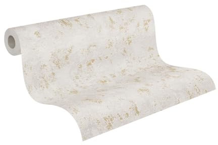 A.S. Création Carta da parati strutturata grigio oro metallizzato, carta da parati da parete 393871, di alta qualità, per camera da letto, 10,05 m x 0,53 m, made in Germany