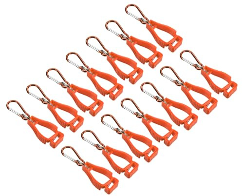 PATIKIL Glove Clips, 14 Pack Gloves Holder Clip Glove Belt Keeper Work Gloves Grabber Helmet Hanger for Construction Worker, Orange