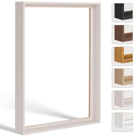 Bildershop-24 Schattenfugenrahmen FLEXI in Sandbeige (matt) 80x120cm für Leinwandbilder und Keilrahmenbilder bis 4 cm Tiefe