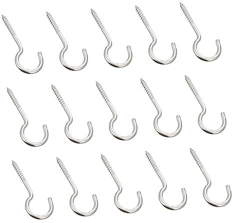 ULTECHNOVO Stainless Steel Hooks 20pcs Screw Eyes Heavy Duty for Indoor Outdoor Use