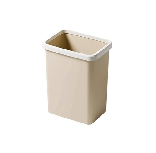 Poubelle Cuisines Corbeille à papier carrée en plastique adaptée au salon, à la chambre à coucher, à la salle de bain Corbeille à papier avec anneau de pression Blanc/gris/rose/beige Bureau à domicile