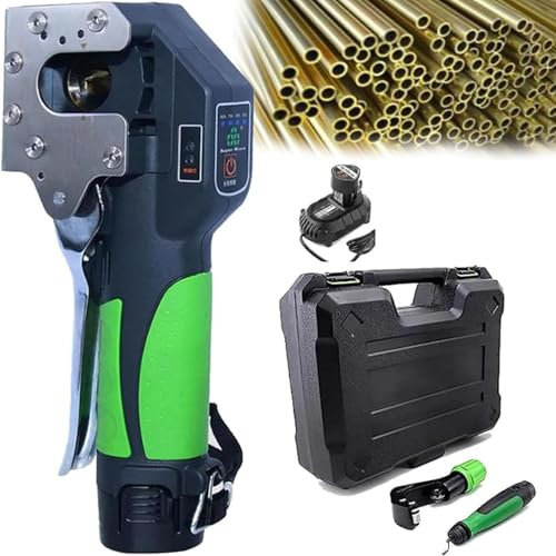 Kit di strumenti elettrici per svasatura per tubi morbidi in rame/alluminio/ottone, senza fili, con tagliatubi e sbavatore, 8 pinze incluse