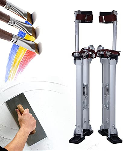 Arbeitsstelzen, Aluminium-Verputzstelzen für Bauarbeiter, professionelle Trockenbaustelzen mit höhenverstellbarer/rutschfester Gummisohle, 3 Größen | 2 Farben, für Stelzenkünstler und Maler, 38 cm –