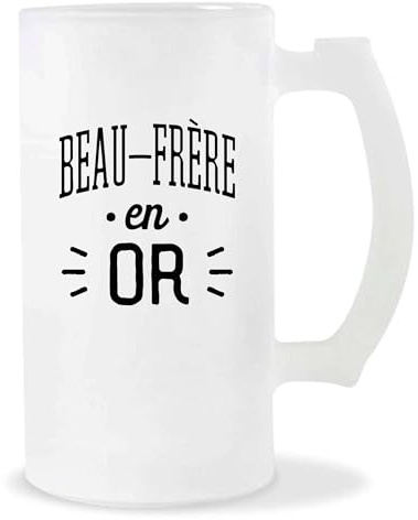 Otshirt Verre à Bière Beau-Frère en Or | Chope de Bière Pinte | Idée Cadeau Beau Frère Humour Original Noël Anniversaire Famille Amour