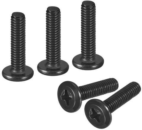 sourcing map 20Pcs M4-0.7x16mm Flat Round Head Machine Screws, Black Oxide | 304 Stainless Steel, Phillips Drive, Machine Screw, Full Thread