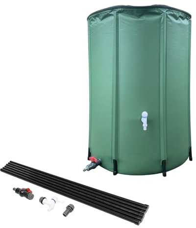 Botte per la pioggia, raccoglitore d'acqua pieghevole con rubinetto, contenitore da giardino con grande capacità per raccogliere la pioggia e risparmiare acqua