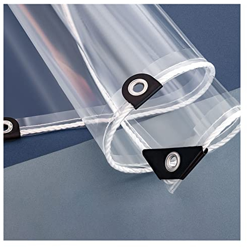 Telone impermeabile in PVC trasparente, 3 x 5 m, tenda frangivento per balcone, resistente, copertura trasparente, resistente alle intemperie, ideale per patio e giardino