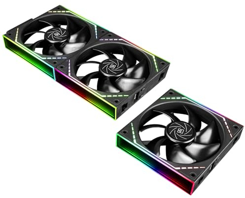 TR-Thermalright TL-M12Q X3 120mm 3er-Pack CPU PWM Lüfter-Wireless Spleißen, 2000U/min Stille Kühlung, Schwarz CPU Lüfter-Infinite Mirror Light Effect ARGB, Kann mit Chassis/CPU Kühler Gekoppelt Werden