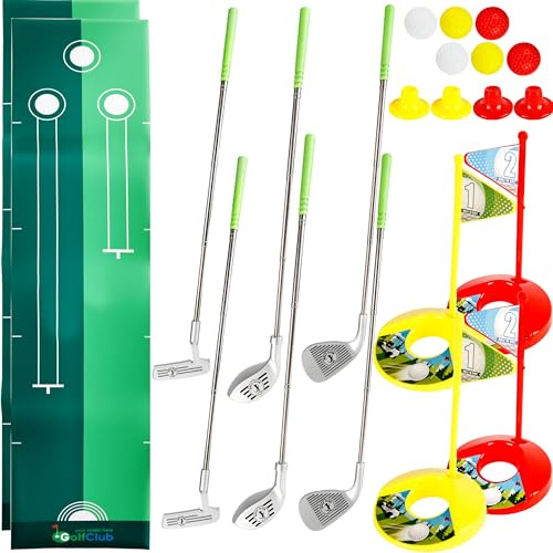Spaluck 30 Pcs Plastic Golf Set Kids Mini Golf Clubs Include 6 Golf Clubs and 6 Balls for Toddlers Indoor Outdoor Educational Golf Birthday Christmas Party Gifts