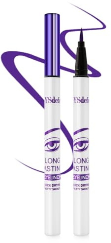 Eyeliner Liquide Mat Waterproof, Purple Crayon Yeux Pigmenté et Longue Durée, Résistant aux Frottements, Séchage Rapide, pour un Usage Quotidien et en Festival, Maquillage de Couleur, Vegan-05 Violet
