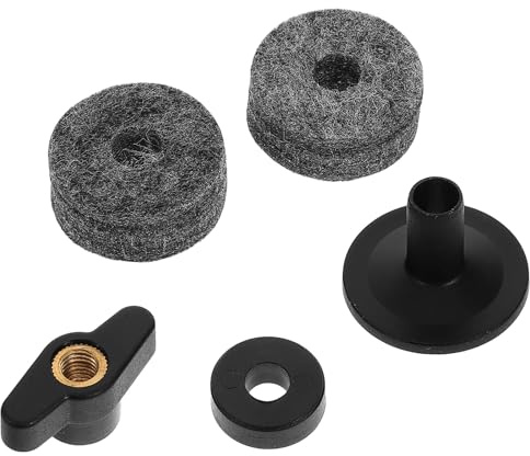 Schlagzeugbecken Zubehör Ersatzteile für Beckenständer, 1 Satz Schwarz | Kunststoffhülse, Filz und Metall, für Trommel und Becken, Einfache Montage, Leichtes Satz
