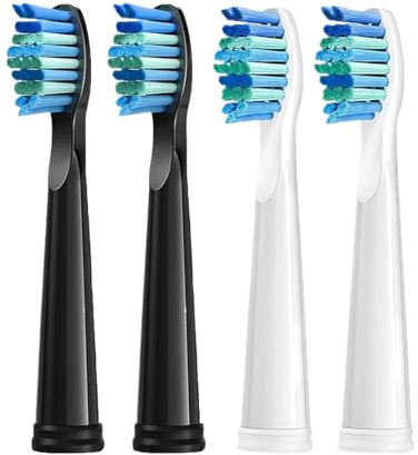 Testine di ricambio da 4/8 pezzi for testina for spazzolino elettrico, ricarica for spazzola a setole, pulizia efficiente dei denti(2Black 2White)