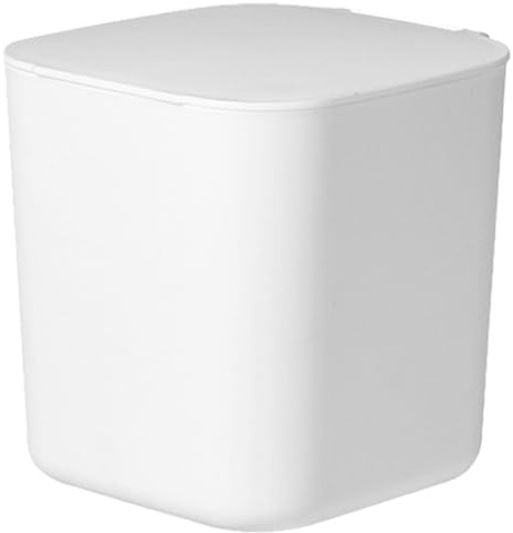 MAGICLULU Mini Poubelle Cuisine Blanche Couvercle en Plastique Pp, Poubelle de Table Compacte pour Armoires, Réduit la Propagation des Odeurs