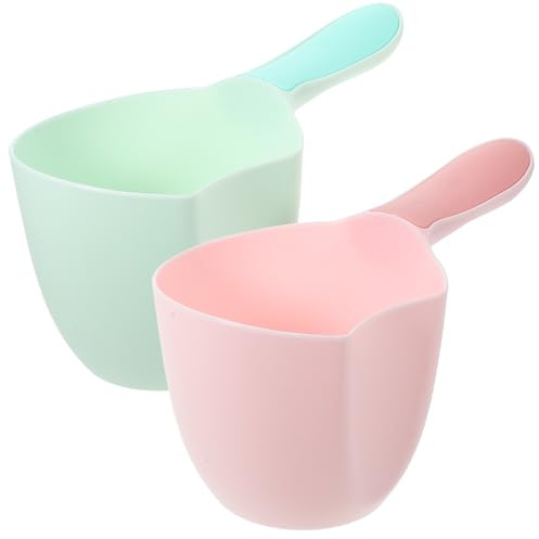 FELTECHELECTR 2 Cucharones de Plástico para Agua de Baño, Ligeros y Fáciles de Limpiar, Utensilios Multiusos para Baño y Cocina, Paquete de 2 Piezas