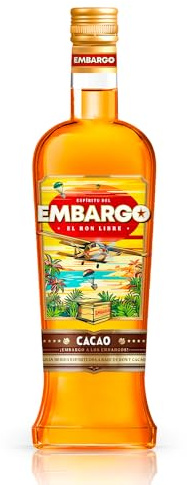 Embargo Cacao - Rhum de Mélasse Infusé aux Fèves de Cacao - 30 % Alcool - Origine Costa Rica - 70 cl