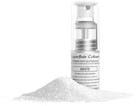 Sugarflair Powder Puff Glitter Nicht-Aerosol Spray - Kuchen Dekoration (White (Weiß))