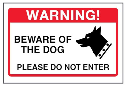 V Safety Beware Of The Dog, Please Do Not Enter Sign - 150mm x 100mm - 1mm Rigid Plastic