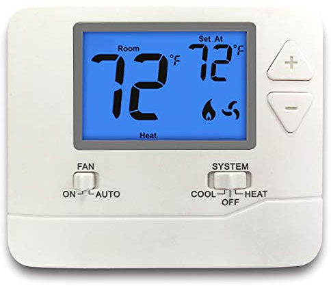 ELECTECK Non-Programmable Digital Thermostat for Home, up to 1 Heat/1 Cool with Large LCD Display, Compatible with Single Stage Electrical and Gas/Oil System, White