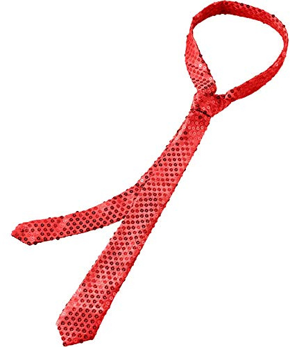 dressforfun 901021 Pailletten Krawatte für Damen und Herren, Glitzer Schlips in Einheitsgröße, schmale Krawatte für Party Kostüm Fasching Karneval - diverse Farben -