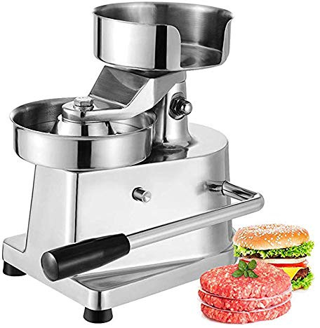 Commercial Hamburger Press Patty Maker Home Large Manual Burger Forming Machine Stainless Steel Grill Burger Press Tool with 500 Greaseproof Papers, 5inch Burger