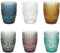 Tognana Ionico, Set 6 Bicchieri 280 cc, Vetro, Multicolore