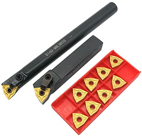 5/8 Tornio Excircle Portautensili per indicizzabile MWLNR1616H08 + tornio in metallo barra di alesatura interna S16Q-MWLNR08 + inserti di tornitura in carburo indicizzabile WNMG431(WNMG080404)