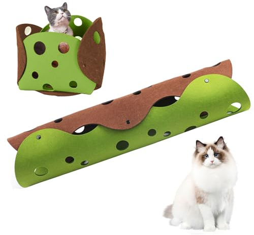 Ruiqas Katzentunnel DIY Spielzeug Faltbar Katzentunnel und langlebig abnehmbar waschbar Filz Katzenstreu Haustier Spielzeug für Katzen kleine Hunde, Kaninchen oder kleine Tiere