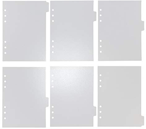 A5-Ordner-Trenner, 6 Register, transparente Ordnerregister, 6 Löcher, Kunststoff, transparente Ordner-Trennblätter mit Registern, lose Blätter, Trennblätter