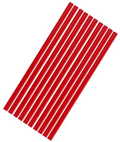 10 Stück HB Bleistift-Stichmarker, Kreuzstich-Bleistift, Nähstoff, Patchwork-Markierstift, Zeichenstift für Holz, Kunststoff, Stoff, Papier, Schwarz/Rot/Weiß – Rot