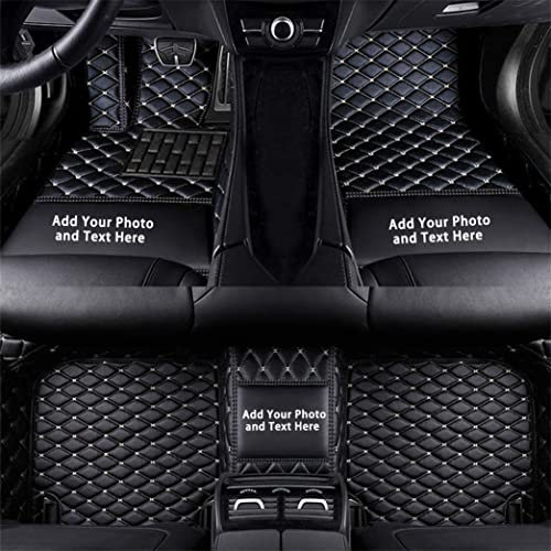 Universal Custom Auto-Fußmatten Passform für die meisten Modelle,Kunstleder wasserdichte Voll Auto Fussmatten,Schwarz Beige