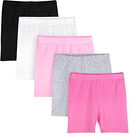 Auranso Leggings Cortos Niñas Pantalón Shorts Deportiva Mallas 2-10 Años,Pack De 5 Multicolor 7-8 años