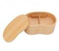 Caja Japonesa, Caja de Madera Natural de Doble Capa, con Partición Extraíble, Ideal como Bocadillo de Ensalada o Recipientes para Sándwiches