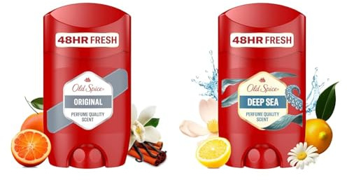Old Spice Deep Sea Deodorant Stick | Deo Stick Ohne Aluminium Für Männer | Männer Deo Mit Langanhaltendem Duft, 50ml & Orginal Deodorant Stick | Deo Stick Ohne Aluminium Für Männer 50ml