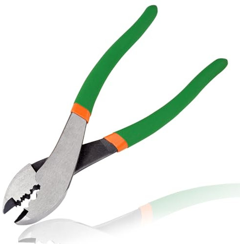 LEONTOOL Wire Crimping Tool with Cutter 8-Inch Electrical Pliers Terminal Crimp Pliers with Wire Cutter, Wire Crimper Cutting Tool with PVC Handle for 10 to 22 AWG Terminals and Connectors