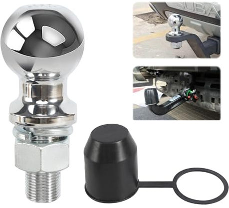 Anhängerkupplungskugel 50mm 3.5T Kugelkopfbolzen Gerade Ackerschiene, Kugelkopf Ackerschiene Kugelkopf mit Anhängerkupplung Schutzkappe Ackerschiene Kupplungskugel für Traktor