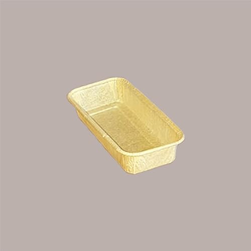 Lucgel Ecos Cake - Molde para hornear de una sola porción, rectangular, pequeño, desechable, 110 x 46 x 20 mm, 50 unidades