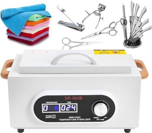 Heißluftsterilisator,300W Sterilisationsgerät mit Zeit,Temperaturanzeige und Timer,Sterilisator Nagelstudio,Autoklav Sterilisator für chirurgischen Instrumenten und Nagelwerkzeugen