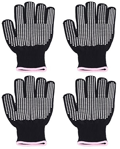 Gsycle Hitzebeständige Handschuhe, 4 Stück, BBQ-Grillhandschuhe, Ofenhandschuh, Kochhandschuhe, Hitzebeständige Ofenhandschuhe Mit Fingern Zum Kochen(Weiß)