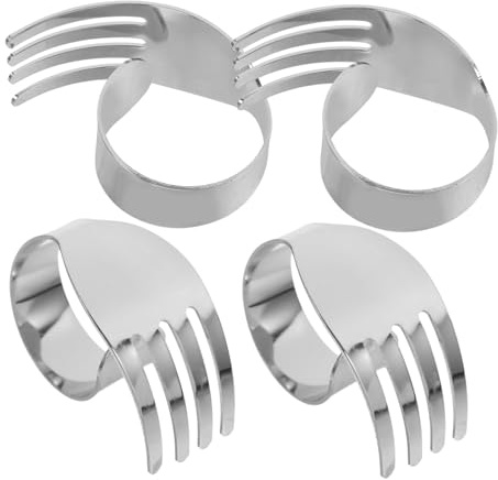 PRETYZOOM 4piezas Servilleteros Metálicos Aro para Servilletas Decorativos Duraderos y Fáciles De Limpiar