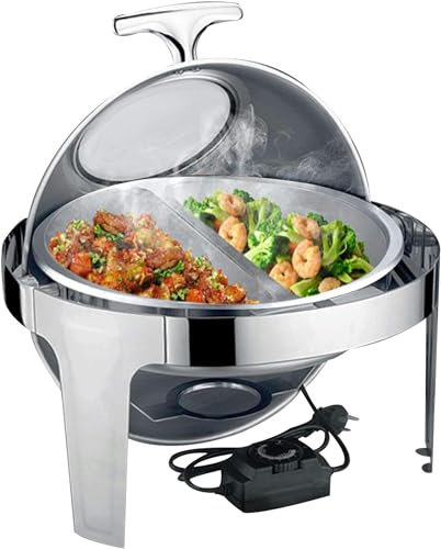 XLDZ Electric Food Warmer & Chafing Dish Set, 6L Roll-Top with Lids for Kitchen, Party, Banquet, and Dining(GN 1/2)