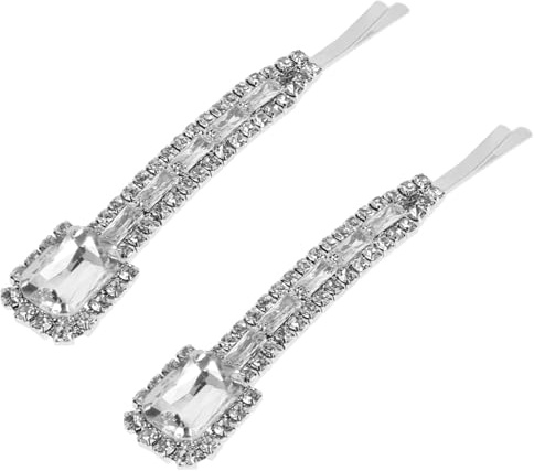 BESTYASH Strass Haarspangen Silberfarben 2 Stück-pack mit Blumenmuster Rutschfest aus Metall und Kristall für Hochzeiten und Festliche Anlässe