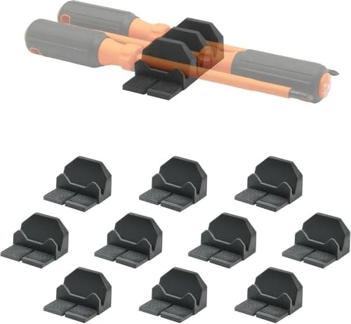 StealthMounts Schubladenstock-Schraubendreherhalter – 10 Stück | Modularer Werkzeugkasten-Organizer für professionelle und Heimwerker | Spritzgegossenes TPE | Hergestellt in Großbritannien