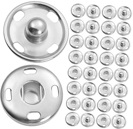 DIYEAH 100pcs Metal Snap Fasteners Sew Buttons for DIY Sewing Coat Buttons Replacement for Clothing