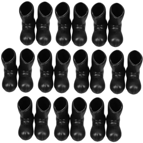 BESPORTBLE 20pcs Miniature Santa Boots Ornaments Christmas Black Boots Dollhouse Decor Holiday Cake Topper Diy Projects Xmas Table Centerpiece